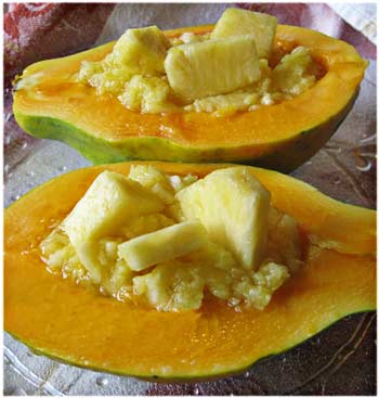 Papaya Pineapple Boats